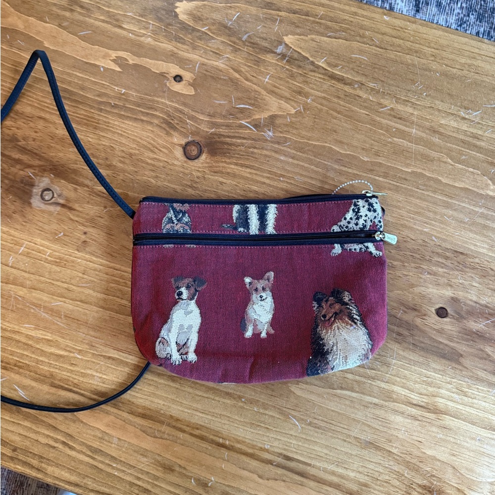 Red Dog Print Small Crossbody Purse
